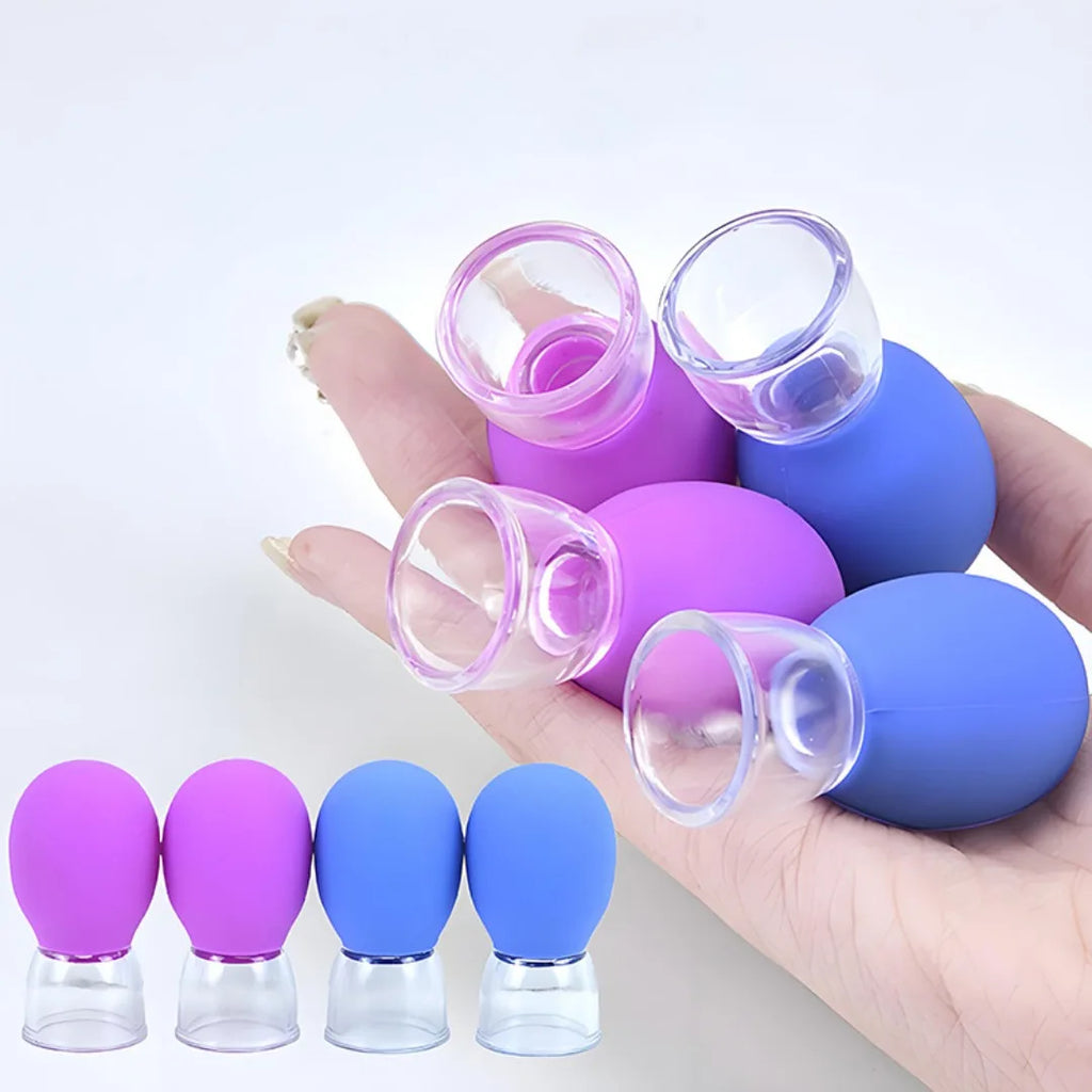 NEW Silicone Vacuum Cupping Jar Cellulite Massage For Face Acupuncture