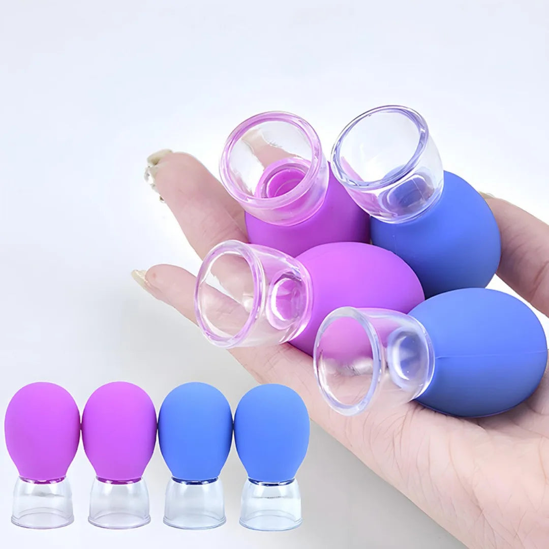 NEW Silicone Vacuum Cupping Jar Cellulite Massage For Face Acupuncture