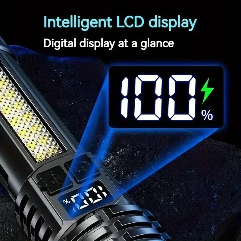 Powerful LED Zoomable Tactical Flashlight USB Rechargeable Emergency