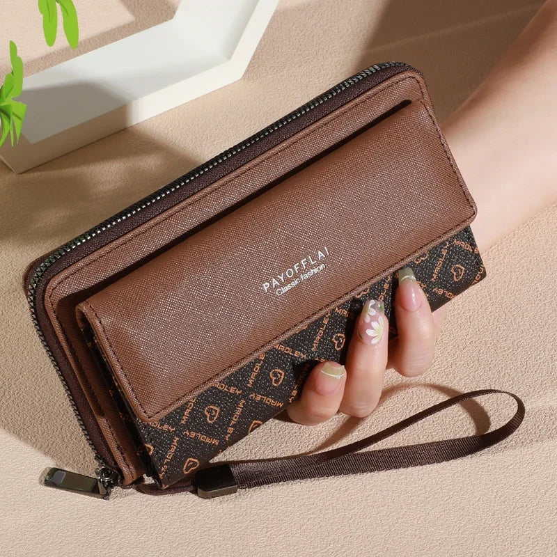 1pc Classic unisex Faux Leather Wallet, Double Layer with Snap Closure,