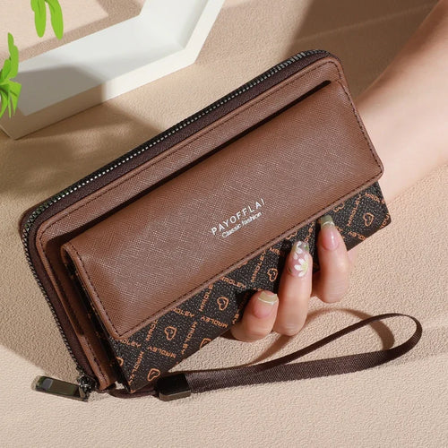 1pc Classic unisex Faux Leather Wallet, Double Layer with Snap Closure,