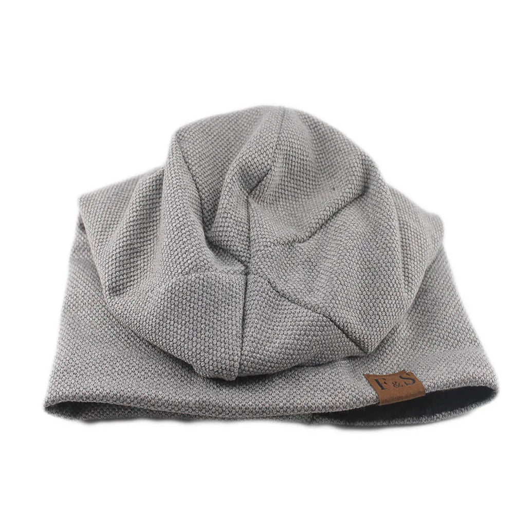 Fashion Bonnet Hat For Men And Women Autumn Knitted Solid Color
