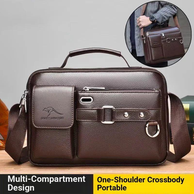 Men's Retro Messenger Bag with Waterproof Design, Large Capacity