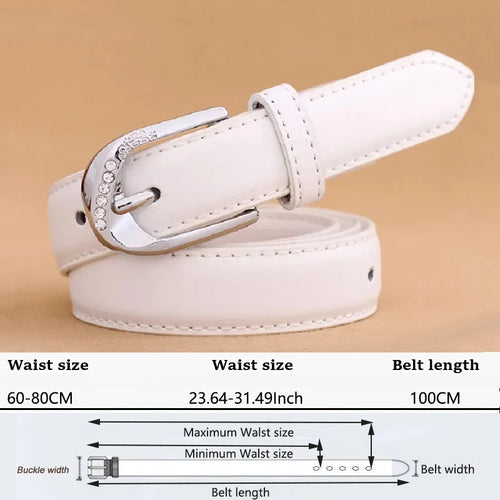 Women's Trousers Belt PU Leather Trend White Belt Fashion High Quality