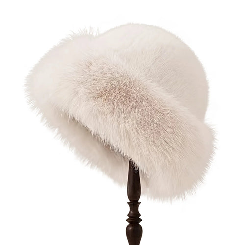 Thicken Plush Warm Fur Hat Women Warm Mongolian Hat Windproof Ear