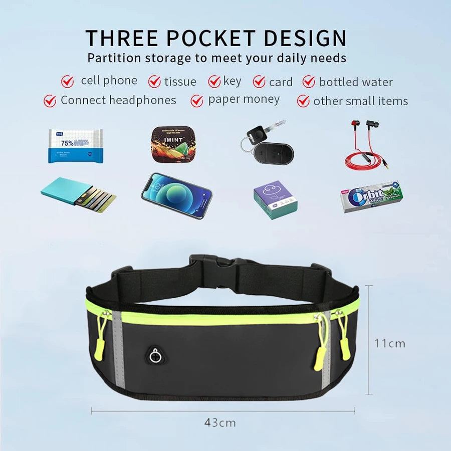 Outdoor Sports Waist Bag, Running and Fitness Mobile Phone Bag,