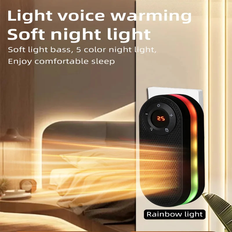 Wall Mounted Space Heater with Night Light Small Quick Heat Remote LED
