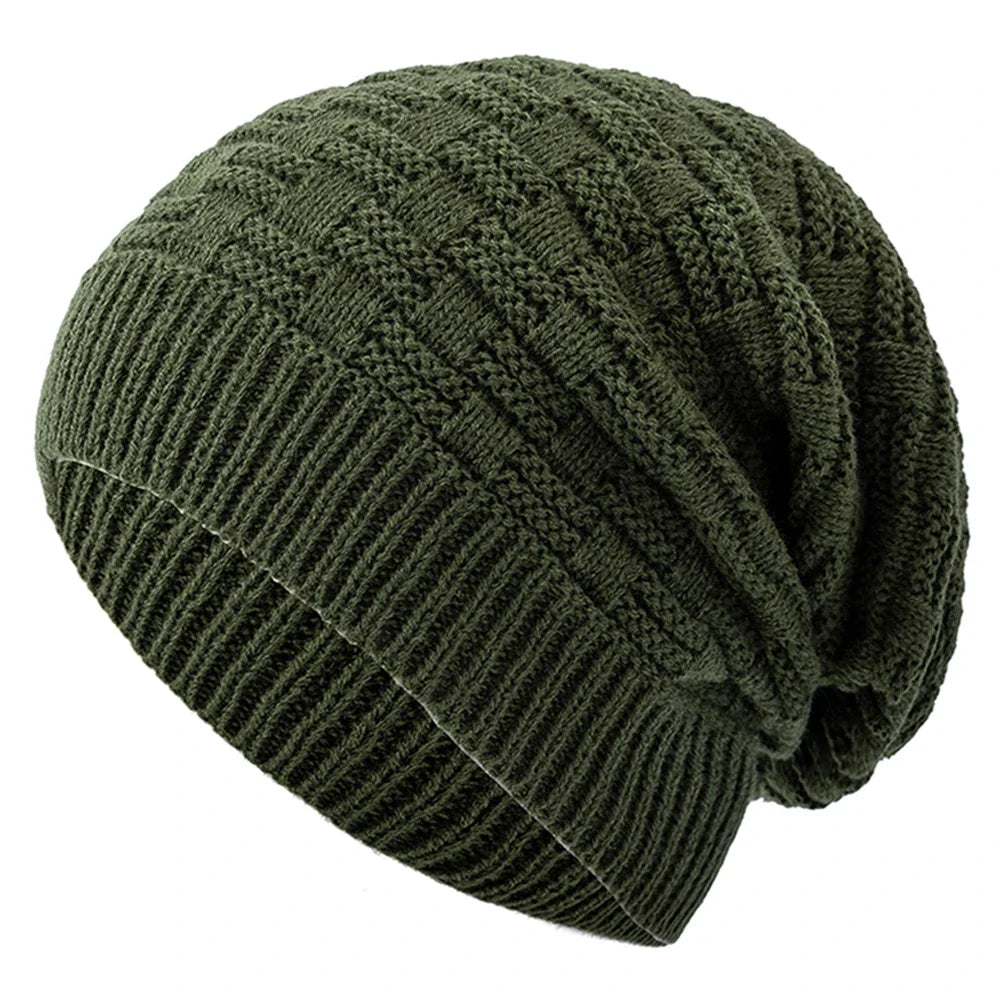 Unisex Slouchy Winter Hat Long Size Knitted Hat Casual Beanies For Men