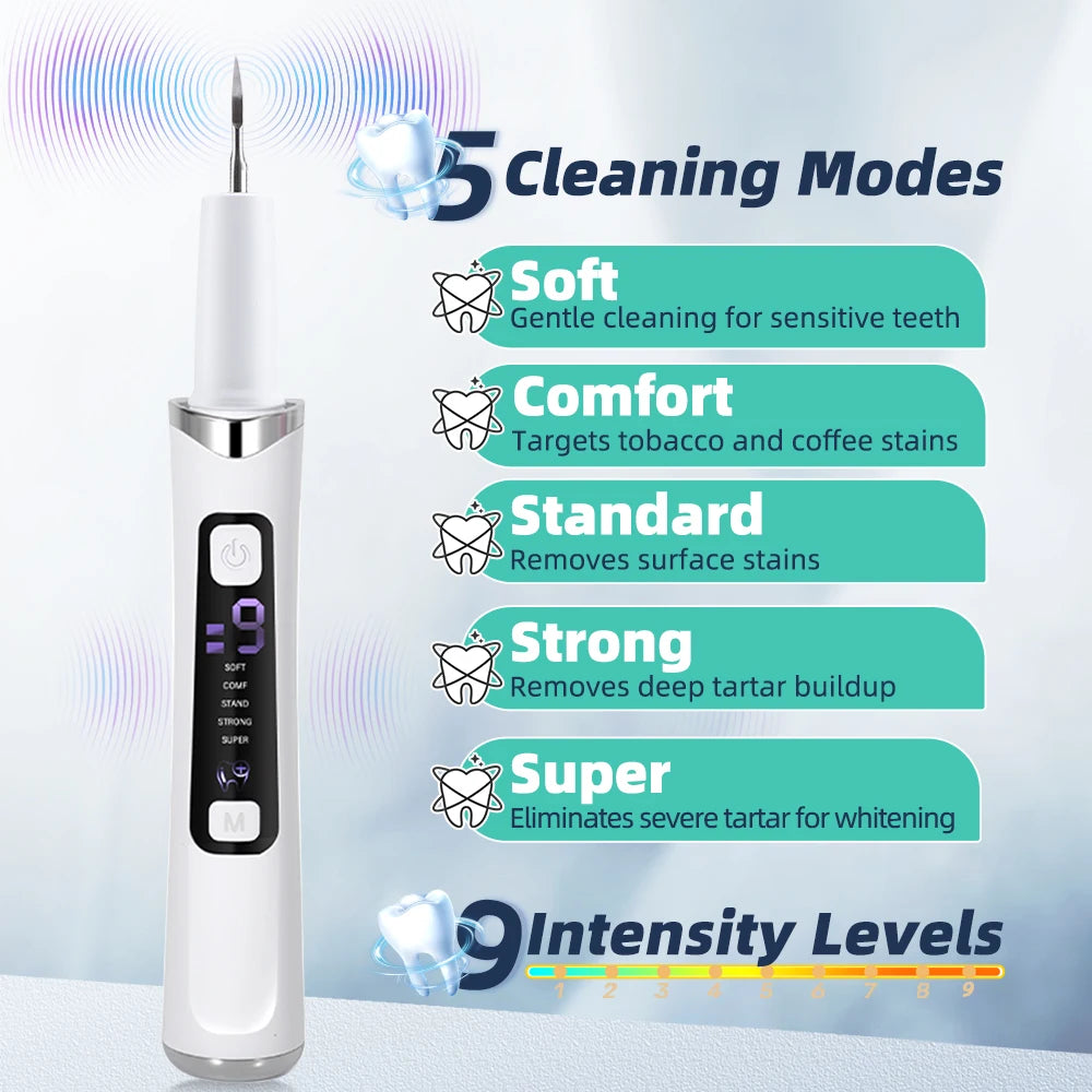 Electric Ultrasonic Dental Scaler 5 Modes Calculus Oral Tartar Remover