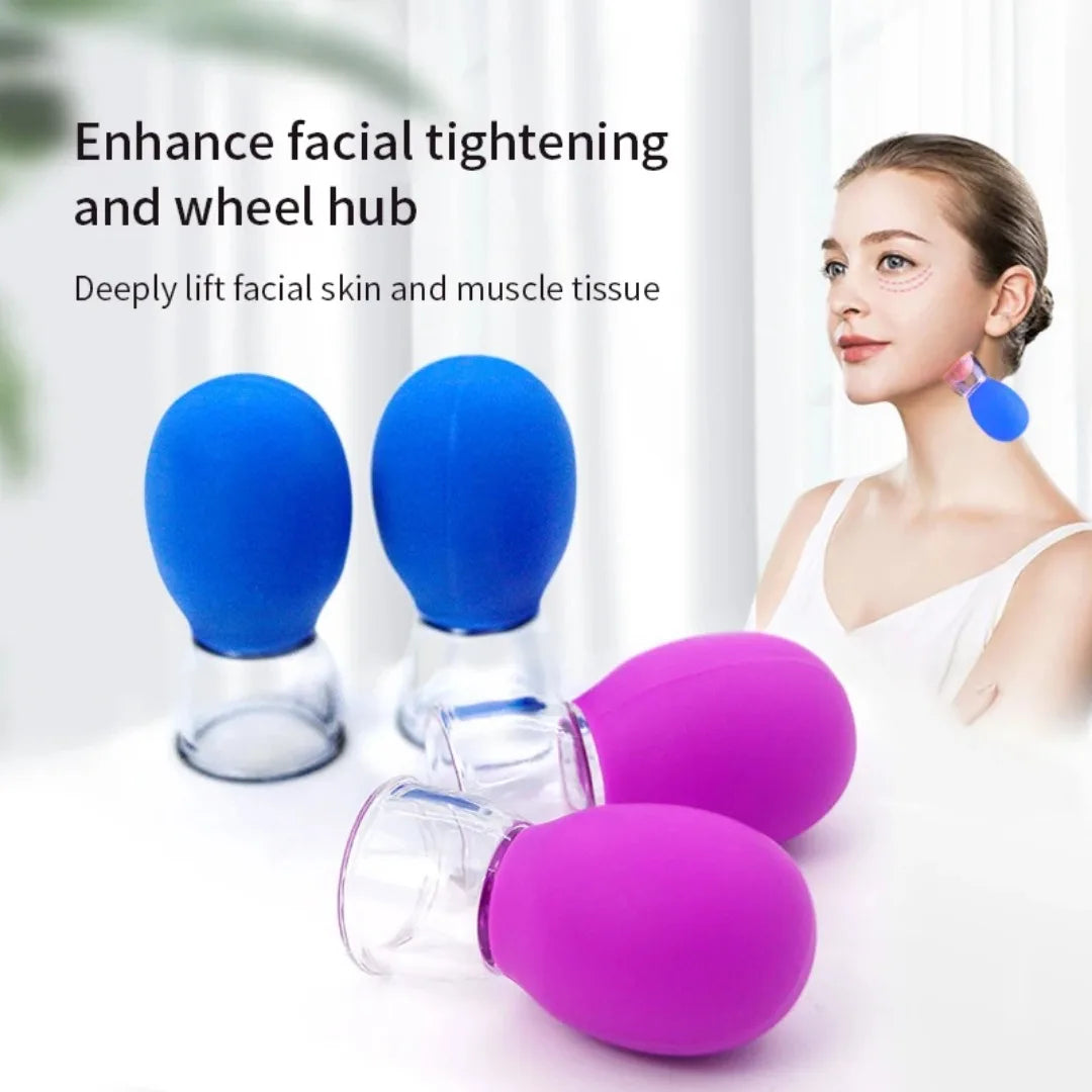 NEW Silicone Vacuum Cupping Jar Cellulite Massage For Face Acupuncture