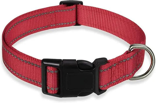 Reflective Dog Collar Strap with Adjustable Safety Nylon Pet Collar