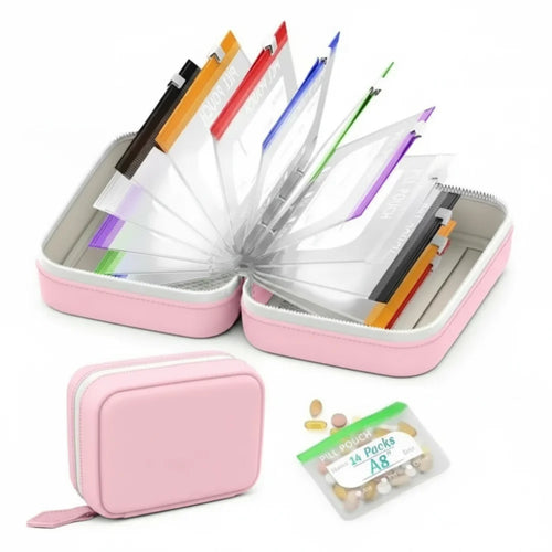 7/14Pouch Weekly Pill Organizer Color Coded Pill Pouch Waterproof