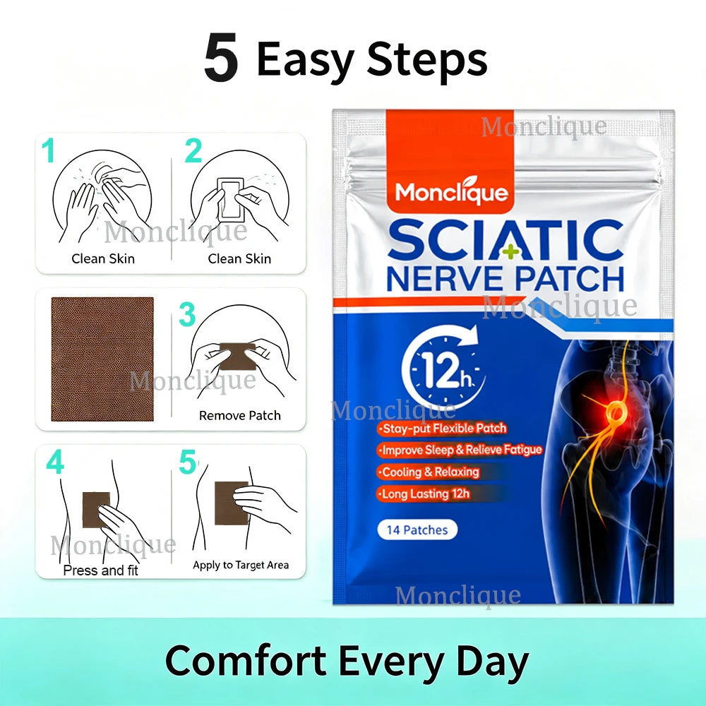 Hip Sciatic Nerve Patch Breathable Buttocks Hot Compress Skin-friendly