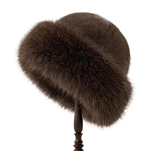 Thicken Plush Warm Fur Hat Women Warm Mongolian Hat Windproof Ear