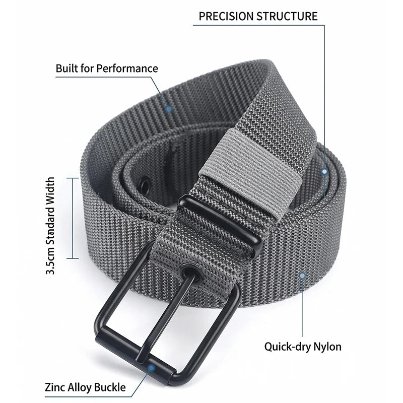 Men's Fashion Porous Pin Buckle Canvas Belt Versatile Student Youth