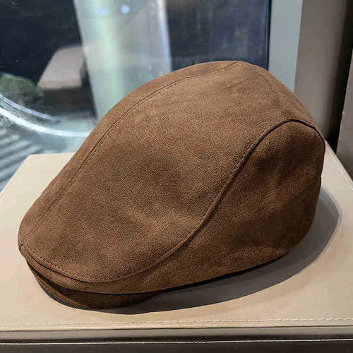 Unisex British Style Winter Beret Hat Women Fashion Outdoor Warm Solid