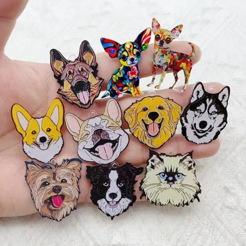 10pcs Acrylic Dog Jewelry Diy Jewelry Accessories Keychain Bracelet