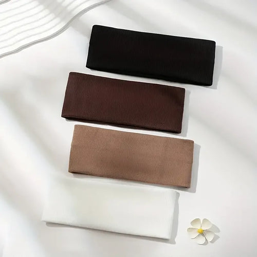 4Pcs Simple Fashion Women Solid Color Elastic HairBands Cute Wash Face