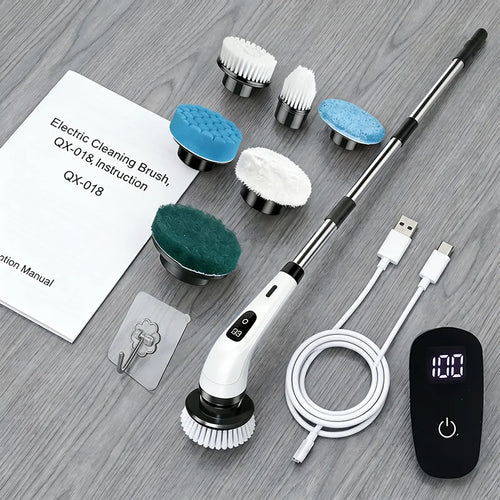 Household Cordless Spin Scrubber Multipurpose Cleaning Brush  Kitchen