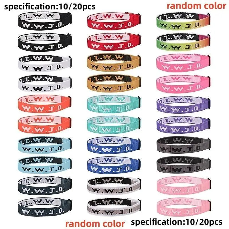 10/20pcs WWJD Bracelet Pack for Women Men, Christian Jesus Wristbands