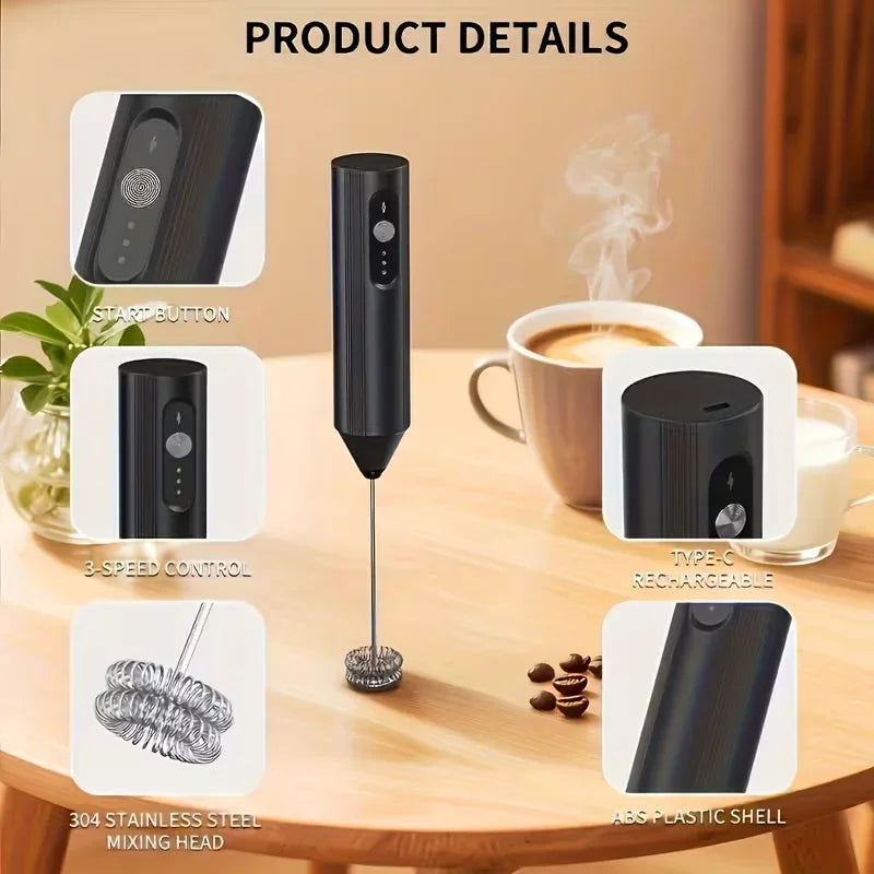Electric Coffee Milk Foaming Mixer Coffee Creamer Whisk Handheld Egg