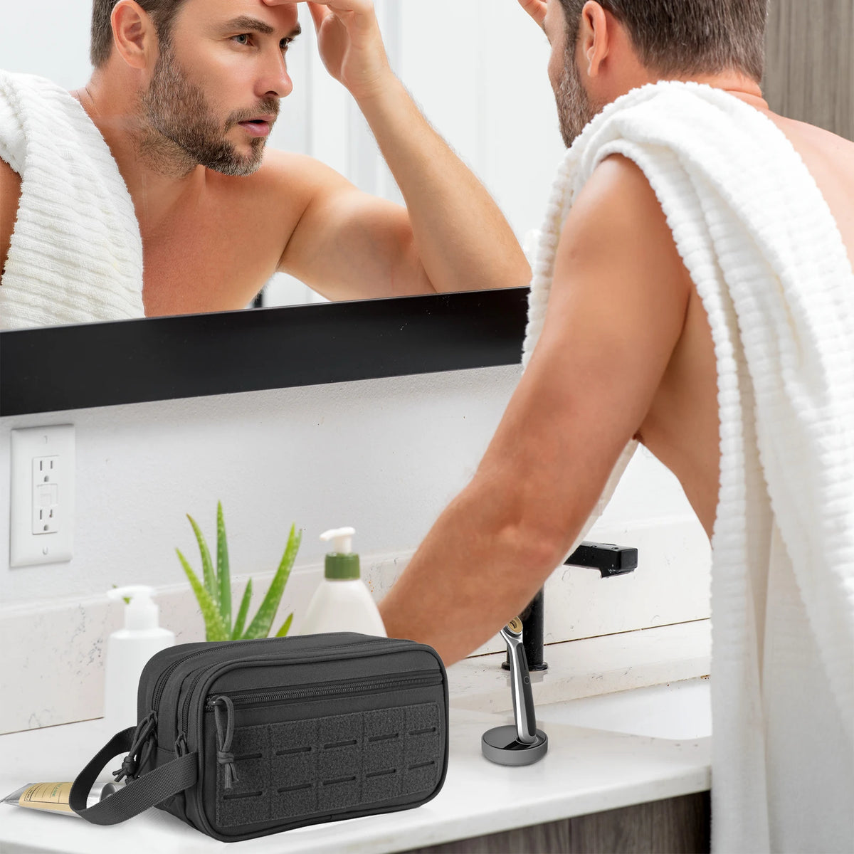 Tactical Toiletry Bag For Men Hygiene Bag Mens Shaving Kit Travel