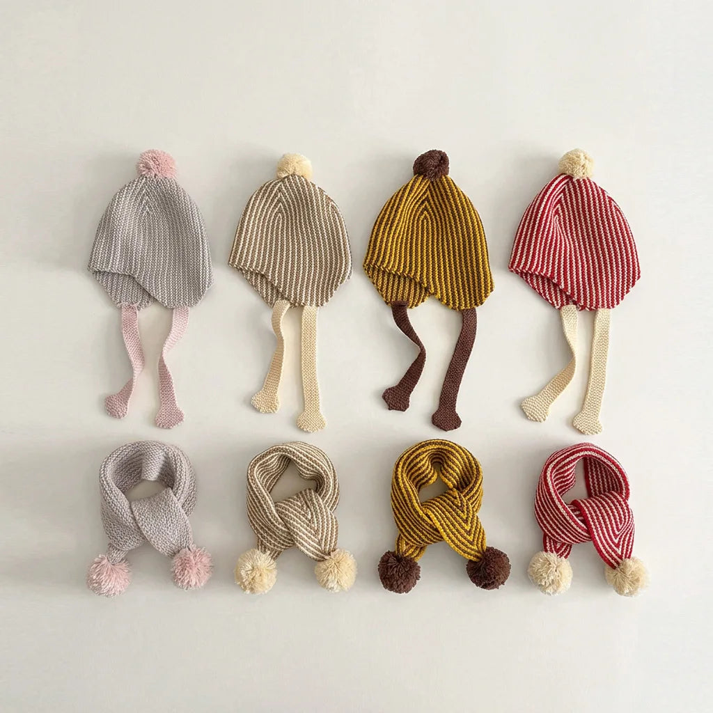 MILANCEL Children's Hat and Scarf Set 2-6T Winter Warm Kids' Scarves
