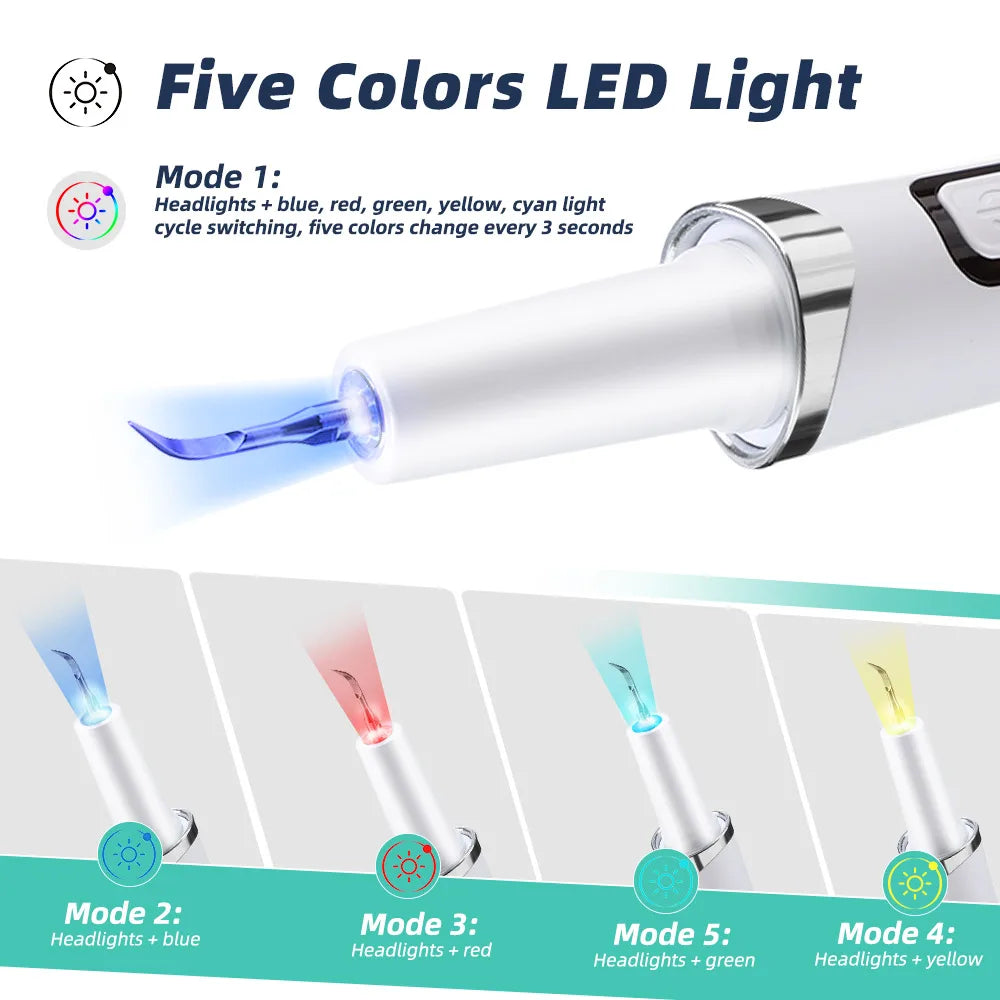 Electric Ultrasonic Dental Scaler 5 Modes Calculus Oral Tartar Remover