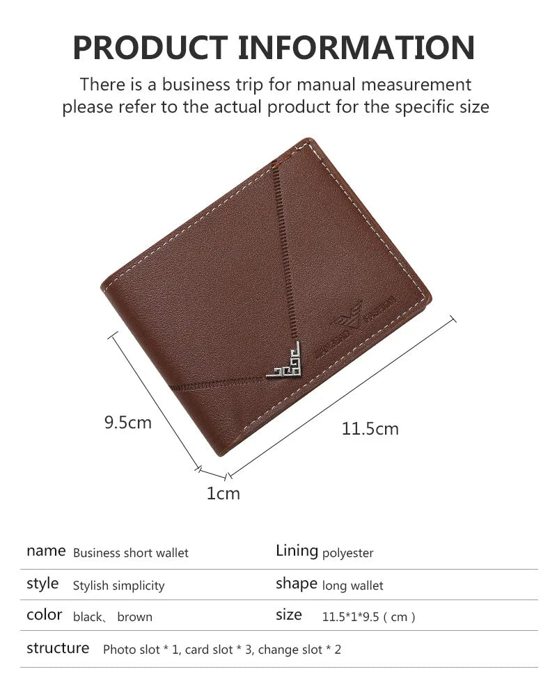 Men's Slim Money Clip Wallet Credit Card ID Holder Casual Male Leather