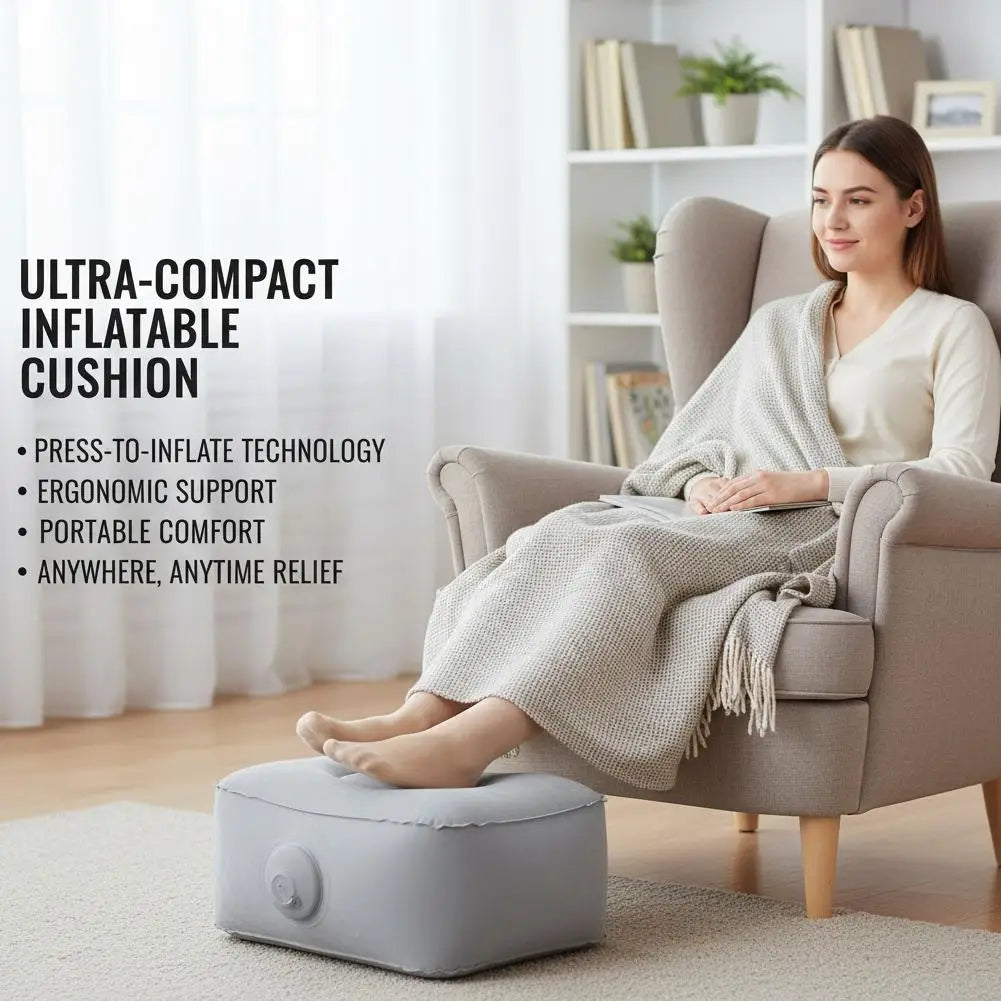 1/2pcs Inflatable Travel Foot Rest Pillow Adjustable Height Airplane