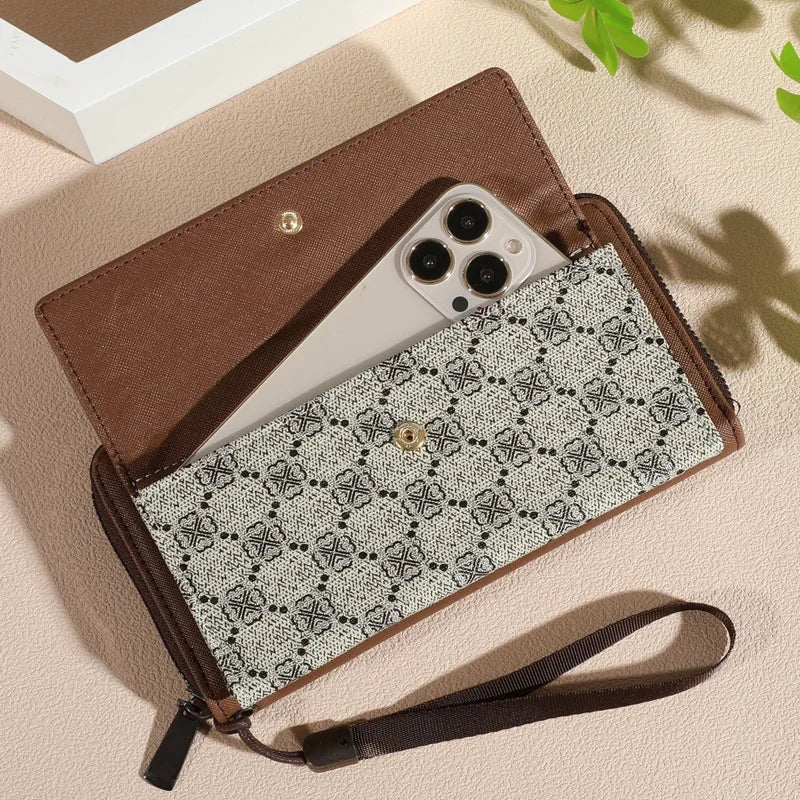 1pc Classic unisex Faux Leather Wallet, Double Layer with Snap Closure,