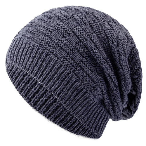 Unisex Slouchy Winter Hat Long Size Knitted Hat Casual Beanies For Men