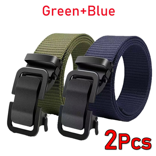 Men's Belt Tactical Full Metal Automatic Buckle Waist Belt Nylon