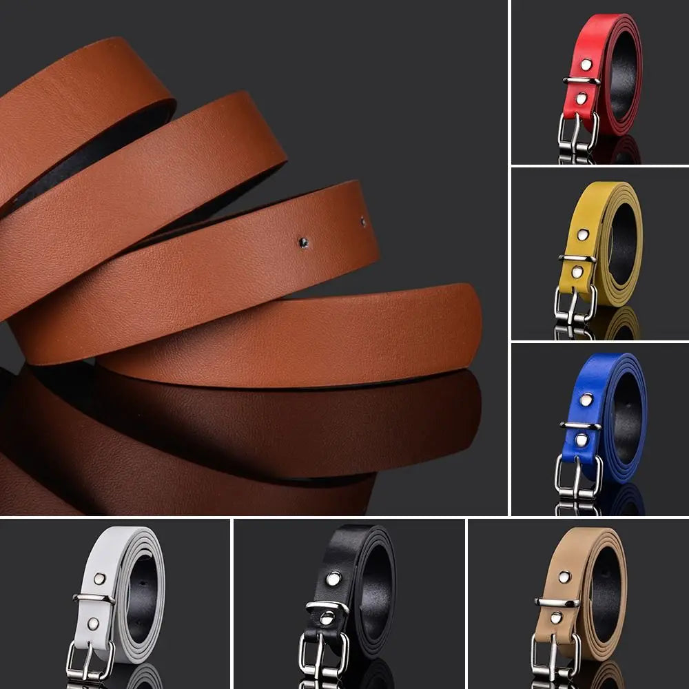 Children PU Leather Belts Boys Girls Kid Waist Strap Waistband Metal