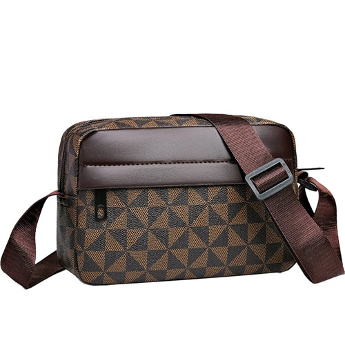 Casual Business Shoulder Bag for Men Pu Leather Messenger Bag Wide