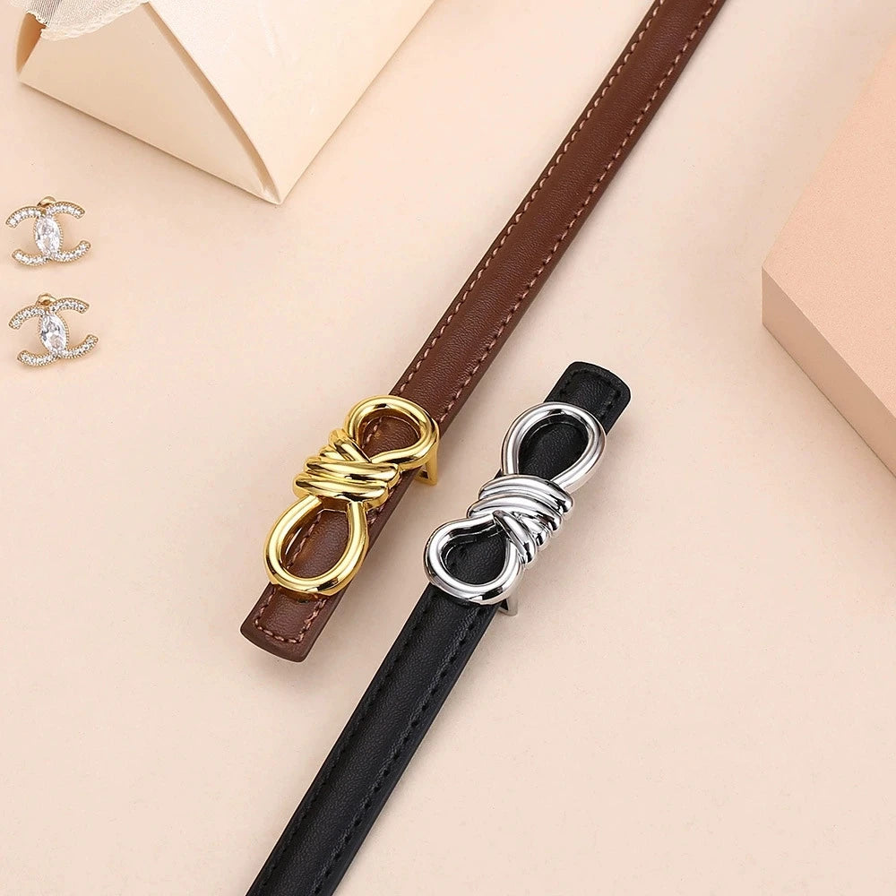 Ladies' Leather Belt with a Personalised Knot Dress and Trousers with