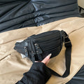 Leather Waist Bag Casual Small Square Hip Packs Crossbody