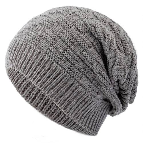 Unisex Slouchy Winter Hat Long Size Knitted Hat Casual Beanies For Men