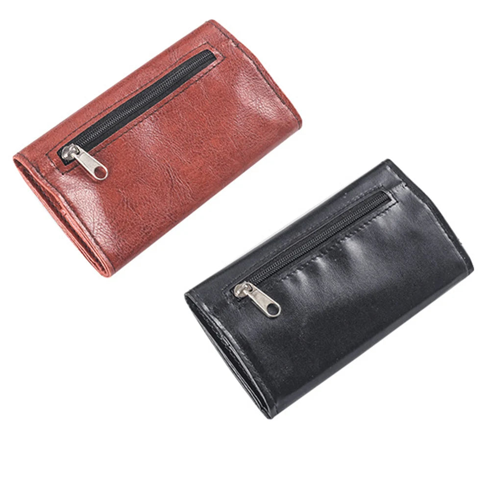 Portable PU Leather Pouch Storage Case – Compact Zip Bag