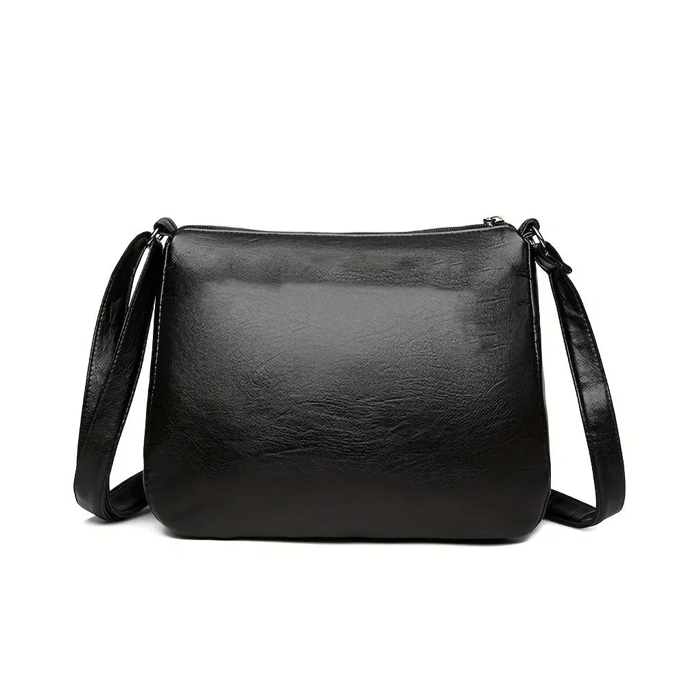 Women Crossbody Fashion Pu Leather Large Capacity Multi-Pocket Mom Bag
