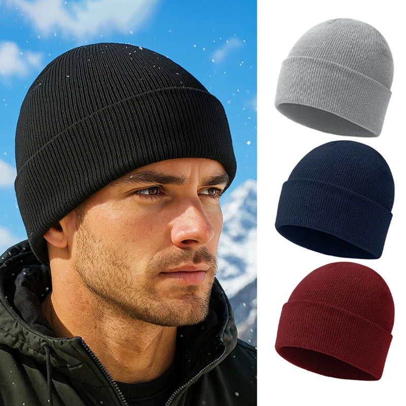 Autumn And Winter Warm Woolen Hat Solid Color Cold-proof Knitted Hat