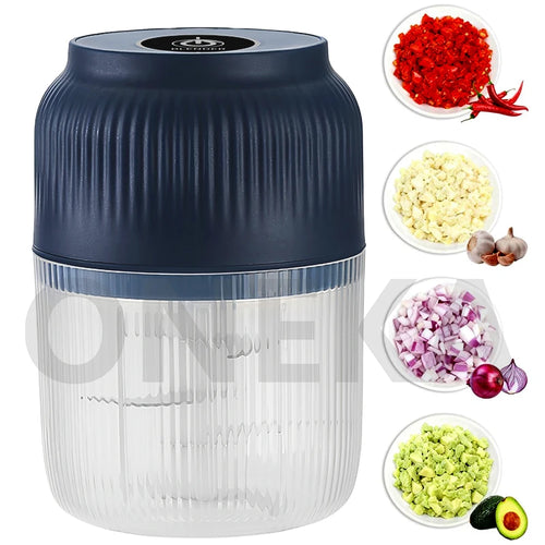 6-Blade Electric Mini Garlic Chopper USB Chili Pepper Grinder Kitchen