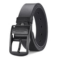 Men's Leather Belt Black Buckle Fashionable Trendy