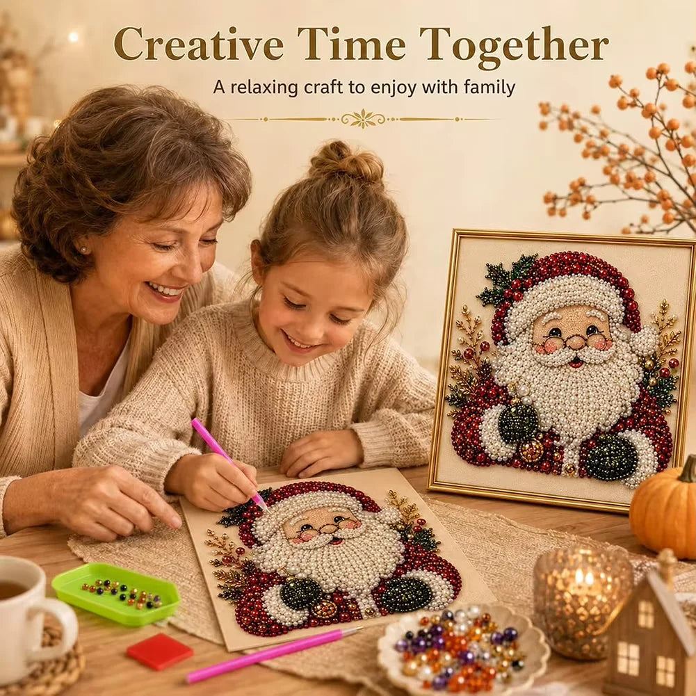 Santa Claus Pearl Diamond Painting Art Kit DIY Hand Painting Christmas