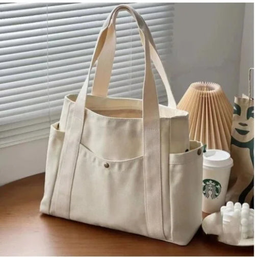 Large Capacity Canvas Tote Bags for Work Commuting Carrying Bag