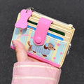 Women Cute Cartoon Embroidery Sausage Dog Wallet Zipper Coin Purse