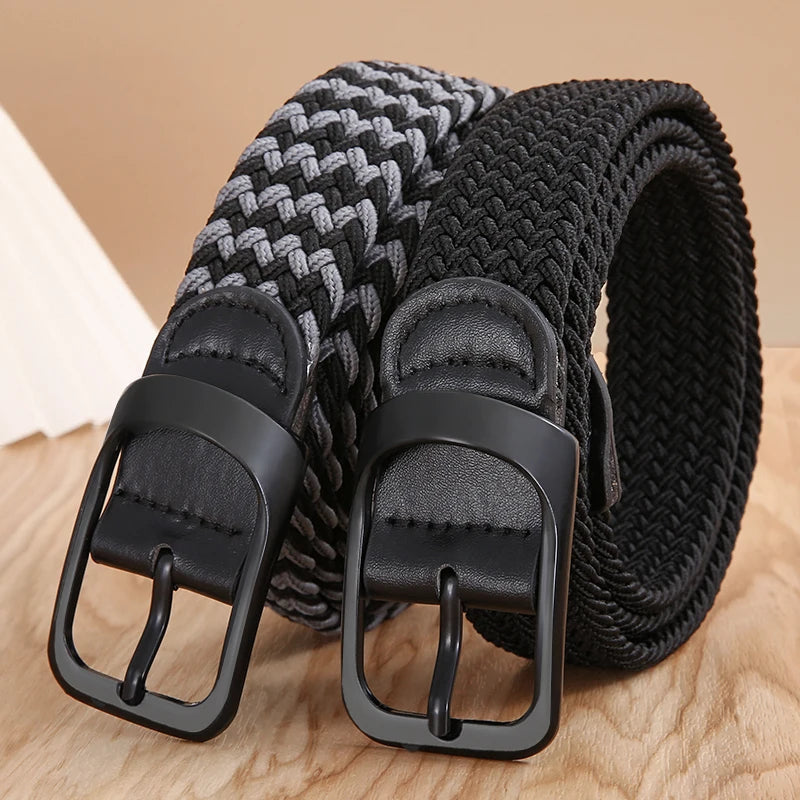 Non-hole Punch-free MEN'S AND WOMEN'S Woven Belt Elastic Stretch
