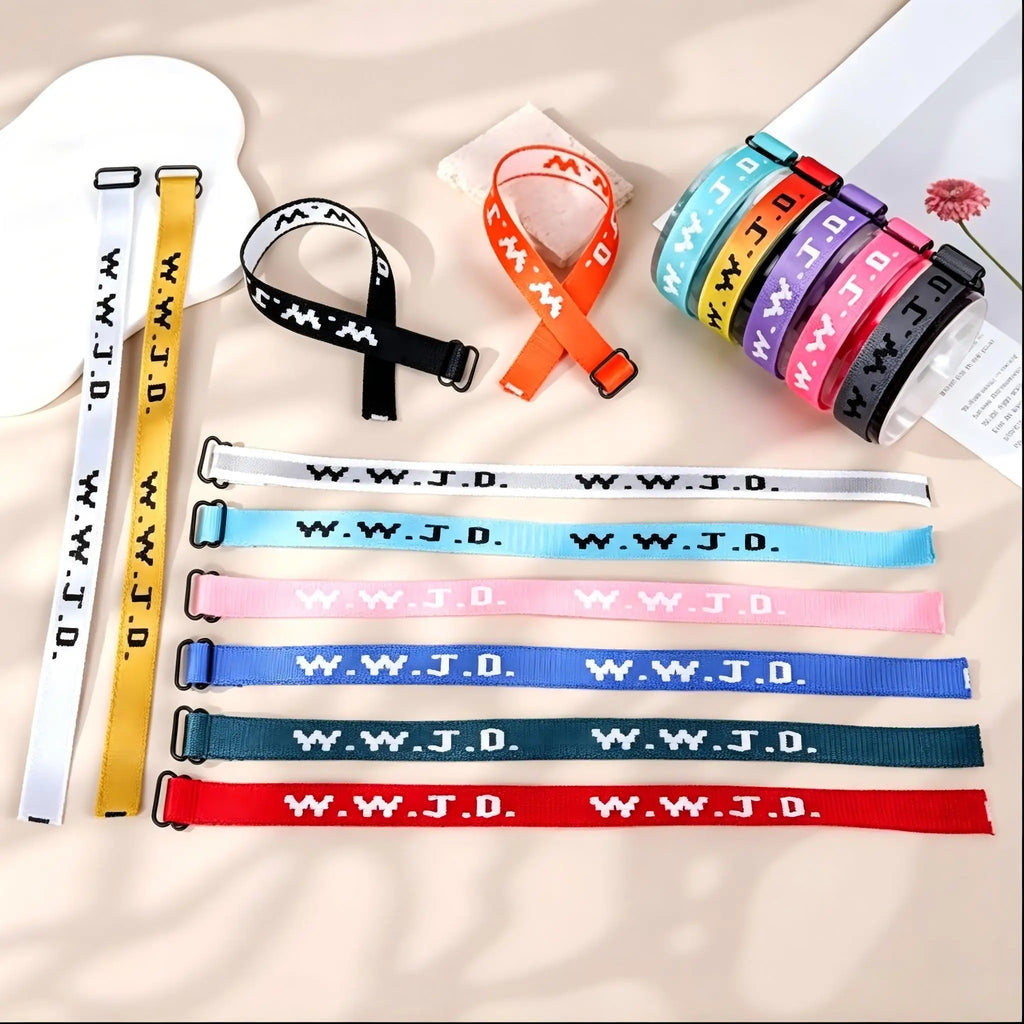 10/20pcs WWJD Bracelet Pack for Women Men, Christian Jesus Wristbands
