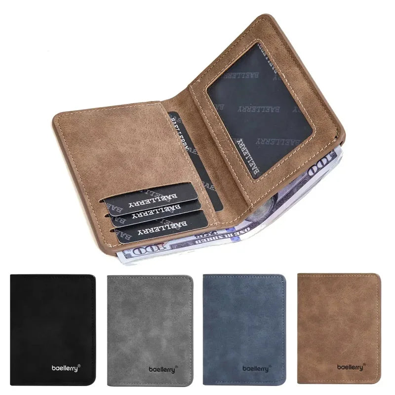 Thin Sanded Leather Multi-Card Driver's License Card Holder Simple