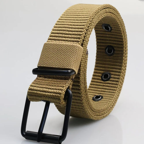 New Porous Pin Buckle Canvas Belts Men's Fashion Versatile Belt